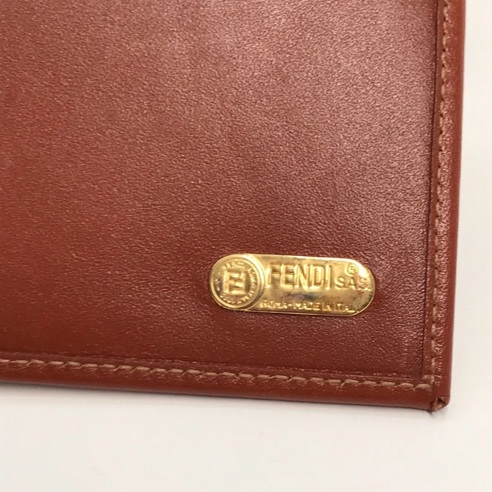 Pre-Loved Fendi Pequin Leather Long Wallet – Brown, Like New